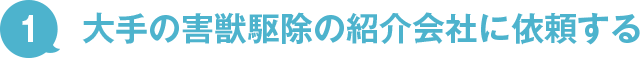 1.大手の害獣駆除の紹介会社に依頼する